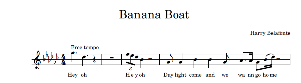 תווים Harry Belafonte - Banana Boat