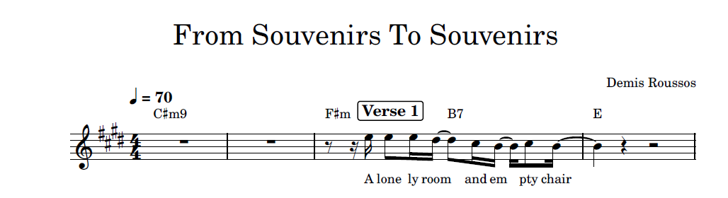 תווים Demis Roussos - From Souvenirs To Souvenirs