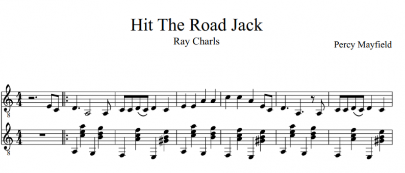 תווים Ray Charles - Hit The Road Jack
