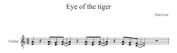 תווים Survivor - Eye Of The Tiger