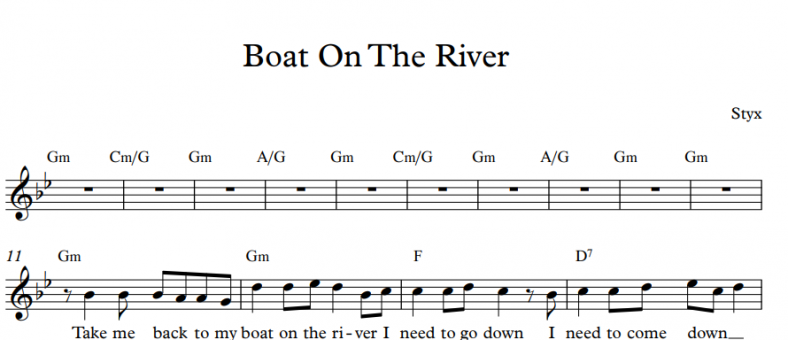תווים Styx - Boat on the river