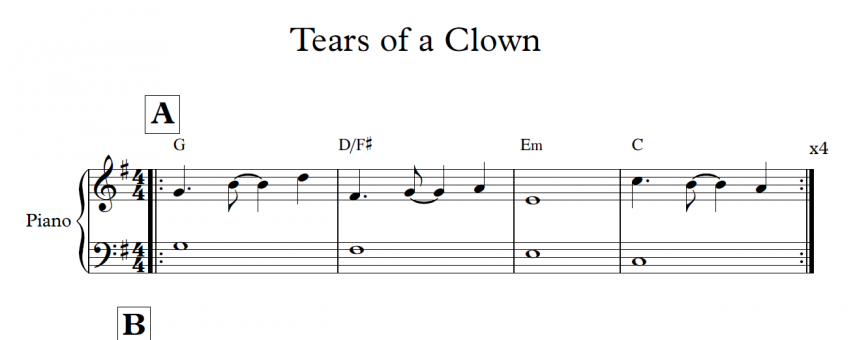 תווים להקה רטורית - Tears of a Clown