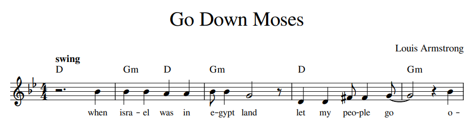 תווים Louis Armstrong - Go Down Moses