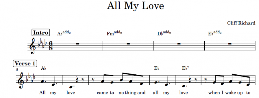 תווים Cliff Richard - All My Love