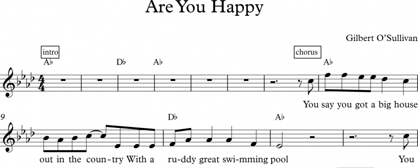 תווים Gilbert O'Sullivan - Are You Happy?